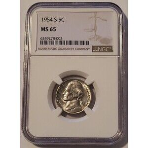1954 S Jefferson Nickel MS65 NGC